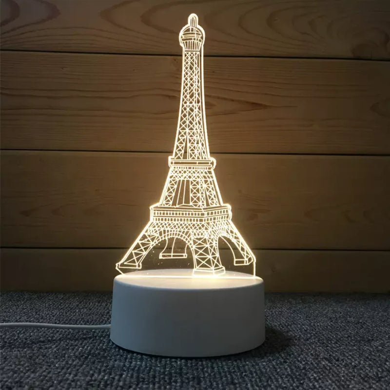 Lâmpada LED 3D de Amor Romântico para Casa e Decoração - Luz Noturna