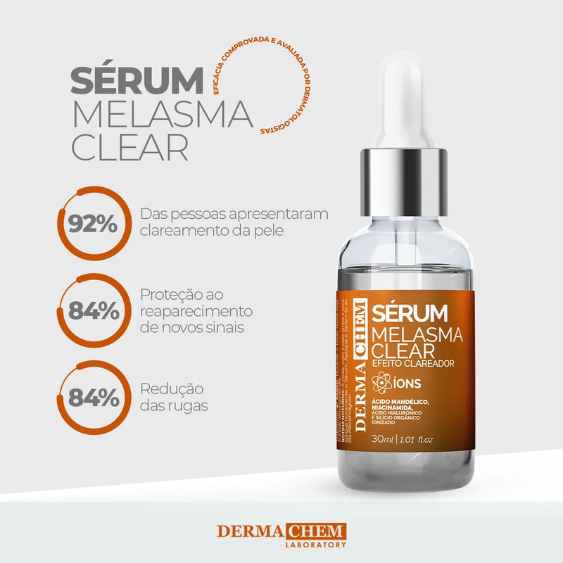 Sérum Melasma Clear Efeito Clareador - Dermachem 30 ml