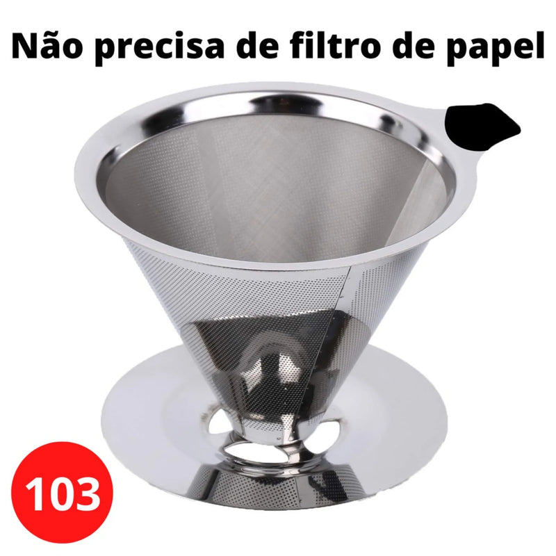 Coador de Café Permanente Reutilizável em Aço Inox 101/103