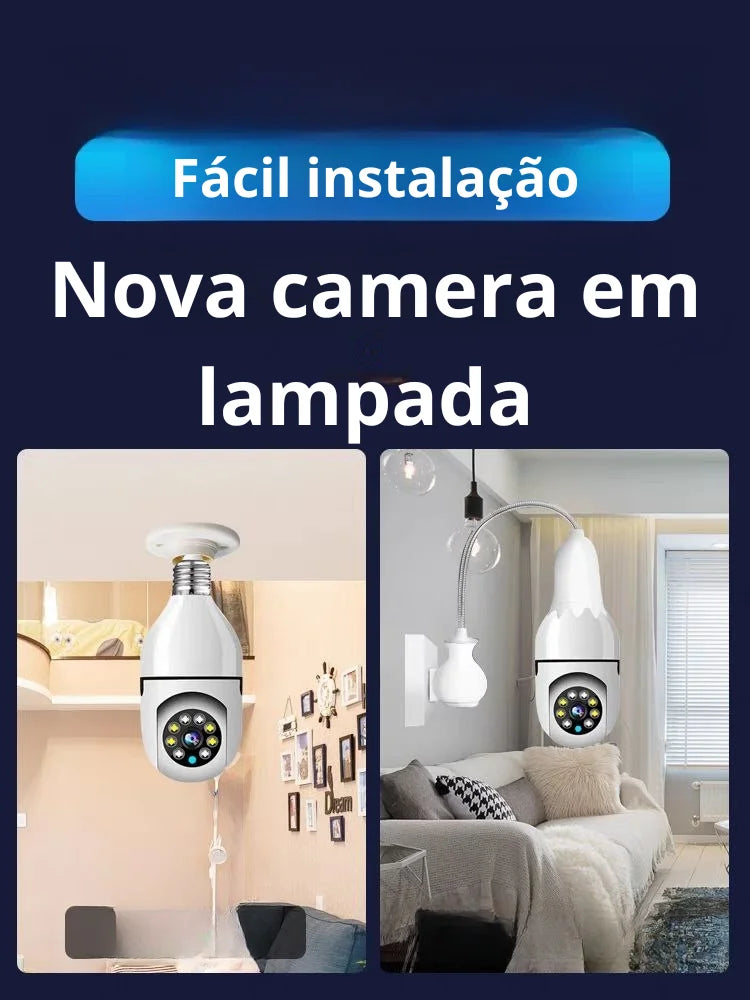 Câmera de Vigilância em Formato Lâmpada WiFi Ótima Qualidade de Imagem HD