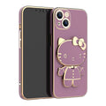 Capa iPhone Hello Kitty Luxo Estilo Adorável com Espelho e Suporte LANÇAMENTO 2023